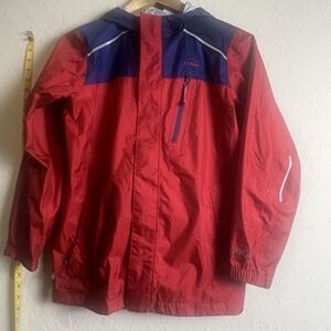 L L Bean Trail Model Rain Jacket‎ Colorblock Kids Size Large 12-14 Waterproof